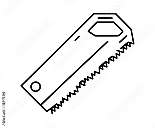 monochrome vector icon hand saw | Clean, isolated vector art for creative projects.