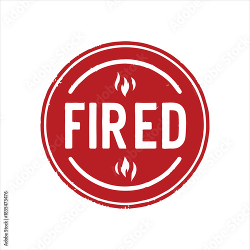 Fired red stamp text vector