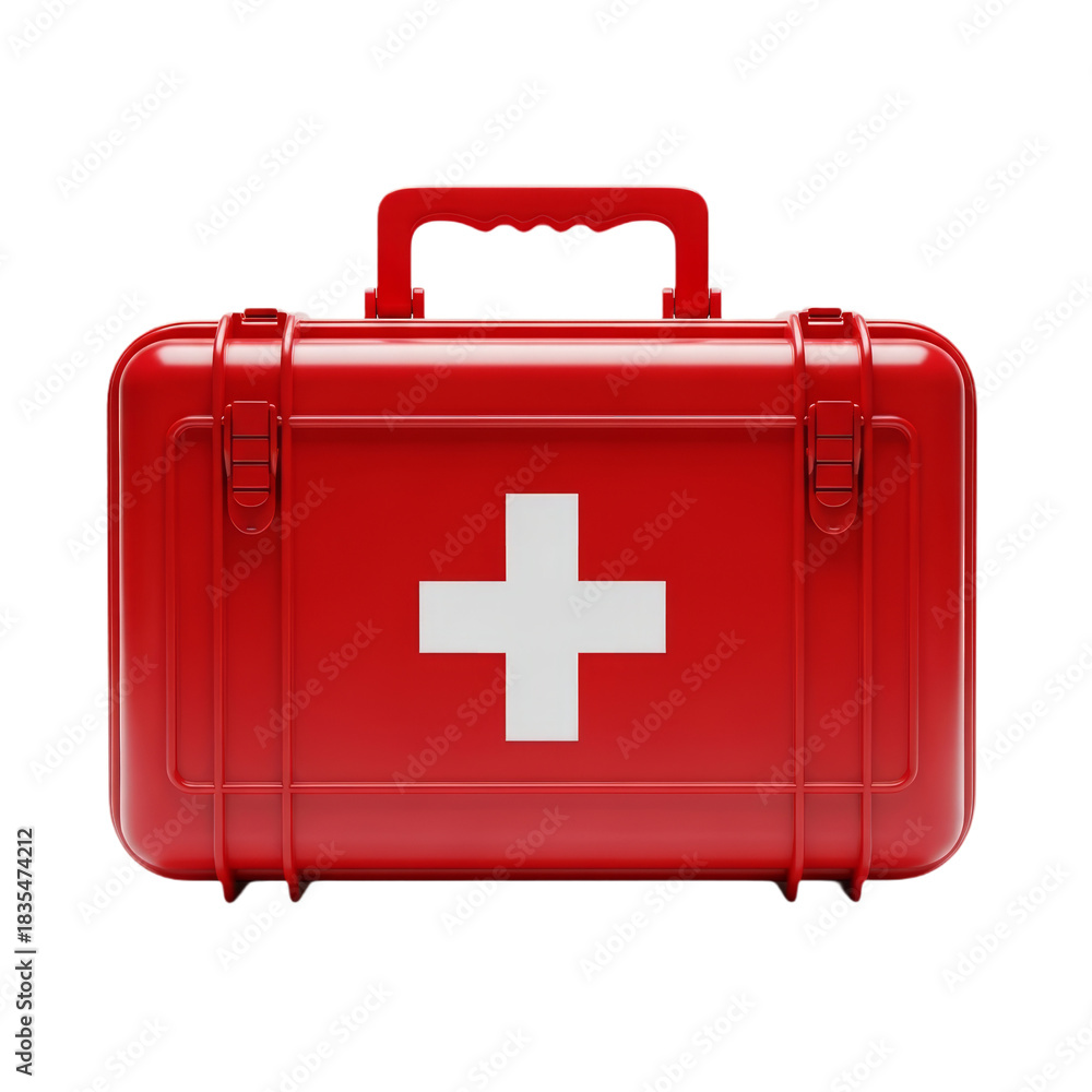 Fototapeta premium First aid kit on a white background for emergency situations and health needs