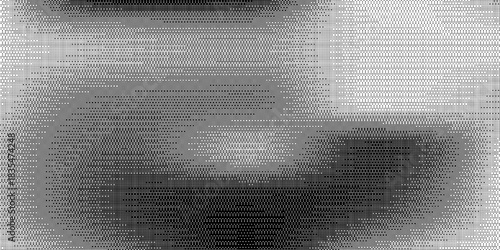 Bitmap pixelated grunge gradient texture. Black and white dither pattern wallpaper. Abstract glitchy pattern. 8 bit video game background. Wide raster backdrop. Retro pixel art Illustration. Vector