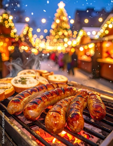 Saftige, goldbraun gegrillte Bratwürste