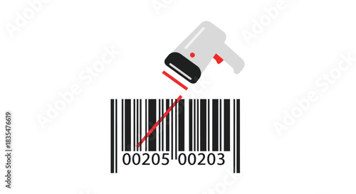 A barcode scanner scans a standard barcode