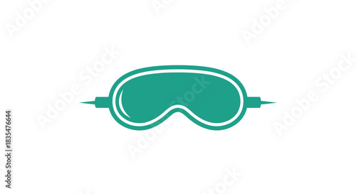 Teal stylized goggles on white