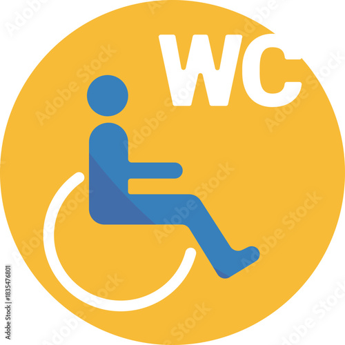Accessible restroom sign for disabled individuals.