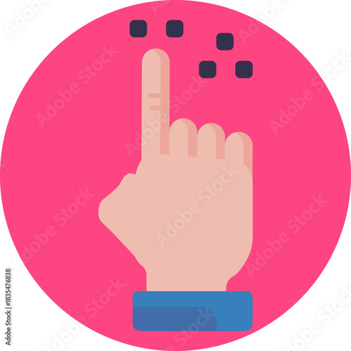 Braille text for visually impaired reading.