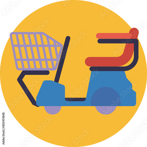 Electric mobility scooter for individuals with limited mobility.