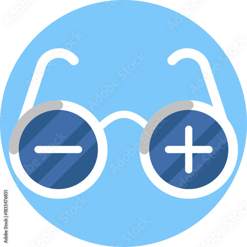 Eyeglasses symbol representing visual impairment.