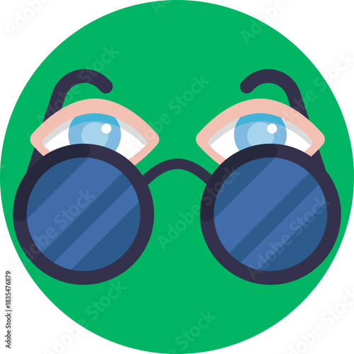 Eyeglasses representing vision impairment or visual disability.