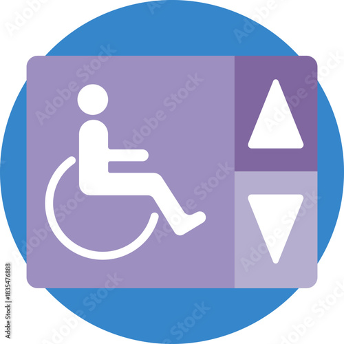 Buttons in an elevator designed for easy access by people with disabilities.