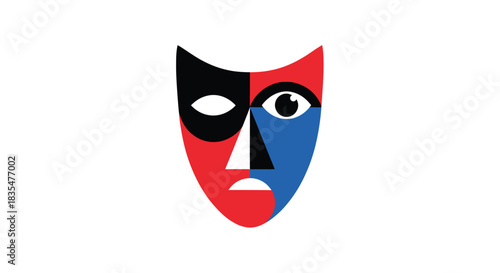 Abstract geometric mask with one eye
