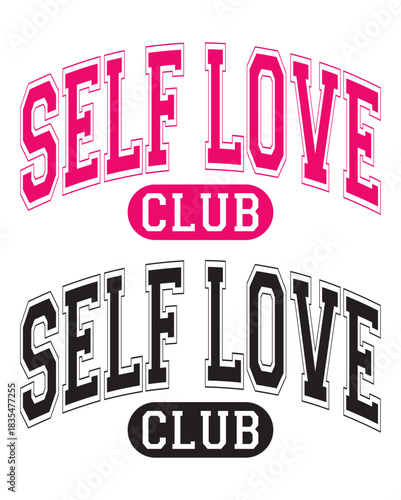 Self love club valentine s day design celebrating affection and inner peace isolated on transparent background silhouette