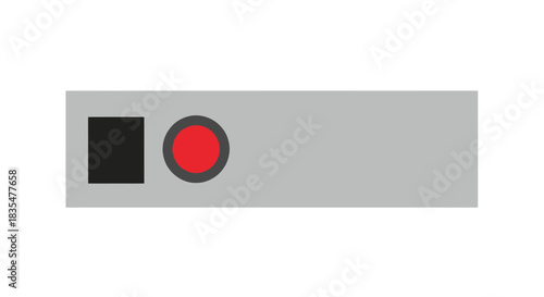 Simple device UI with red circle and black square icons
