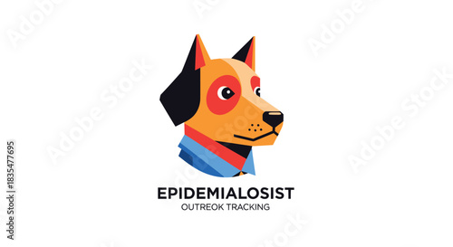 Geometric dog in a collared shirt