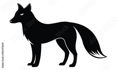 Fox icon vector. Silhouette of fox icon symbol. Jackal vector, wild animal vector illustration.