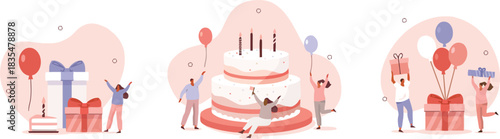 birthdays, birthday, people, happy, vector, gifts, design, surprise, fun, festive, balloons, illustration, cheerful, category:, event, cakes, candle, (56), parties, party, celebration