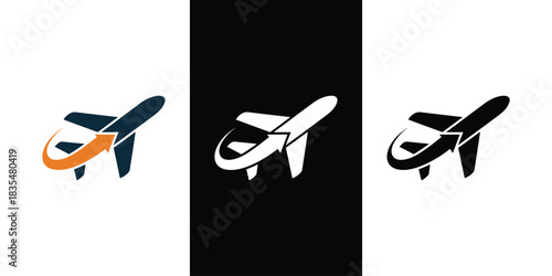 Airplane logo with arrow design