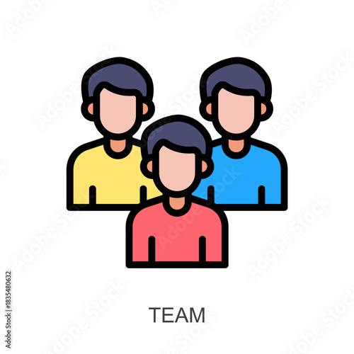 Team lineal color icon