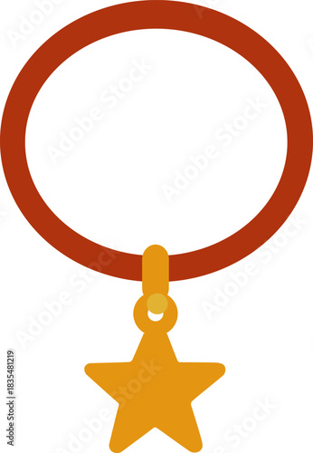 Dog Collar with Star Charm Illustration