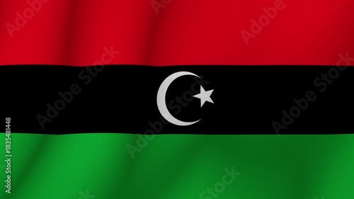 Wallpaper Mural The flag the State of Libya. The evolving national flag the Libya in 3d format. 1080p HD animation for presentation Torontodigital.ca