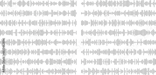 Abstract Audio Waveform Equalizer Background for Music and Sound Design,Set of voice message equalizer. Voice sound line with broken lines isolated on white background. Vortex, sonar wave, soundwave,