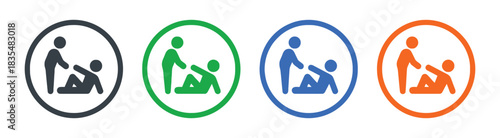icon, set, physical therapy, assistance, care, help, support, rehabilitation, medical, health, wellness, person, patient, therapist, caregiver, injury, recovery, exercise, movement, disabled, elderly,