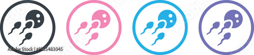 background, various, blue, design, vector, four, graphic, biology, white, health, call, illustration, sperm, isolated, icons, gray, science, symbol, fertility, tadpole, error, illustrating