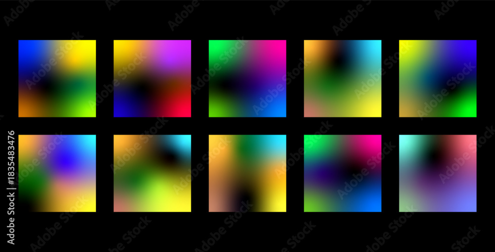 © MdJahid - Defocus Gradients Backgrounds Set, Set of Colorful Vibrant Blurred Gradients.