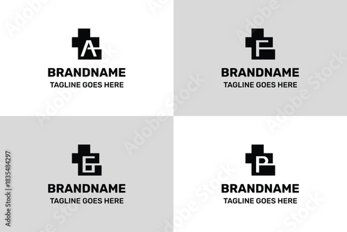 Letters TA TF TG TP Monogram Logo Set, for AT FT GT PT Initials