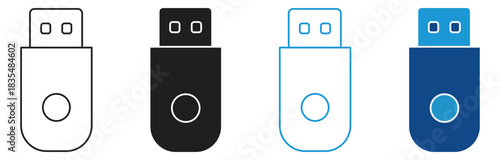  Usb drive icon set. Usb flash icon. Usb drive sign. Computer portable storage. Vector illustration.