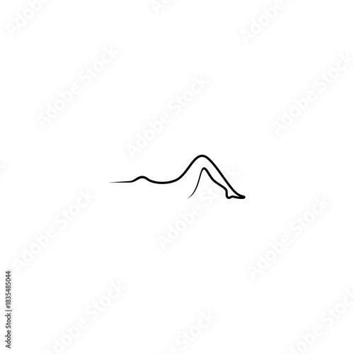 Minimalist Line Art Depicting a Womans Legs and Torso.