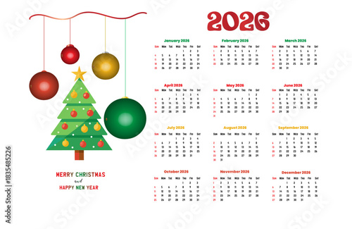 2026 calendar template clipart set. 12 months calendar in minimal lay out clip art collection with days and weekly schedule monthly pages design vector illustration. 
