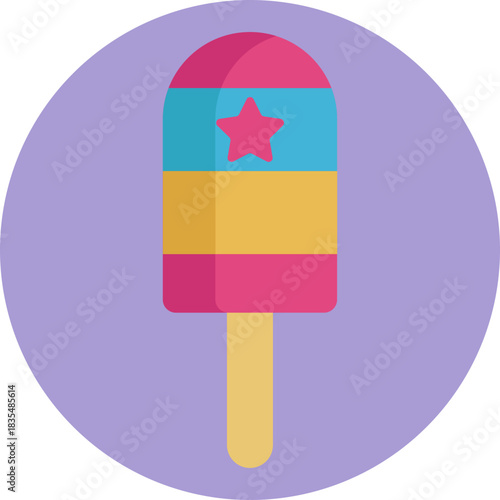 A colorful ice cream cone with a whimsical, magical design.