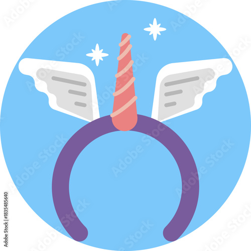 A decorative unicorn-themed headband with a horn and ears.