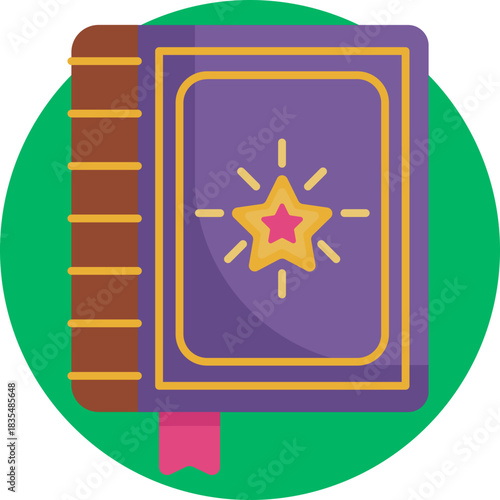 A magical-themed book, often linked to unicorn stories or fantasy tales.