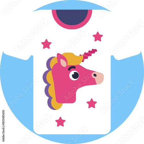 Apparel with a playful unicorn illustration.