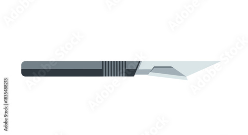 Gray scalpel with a sharp triangular blade
