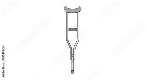 Single grey medical crutch