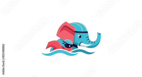 Swimming elephant