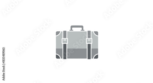 Gray suitcase with handle