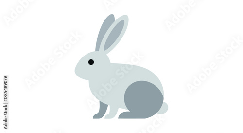 Simple gray rabbit illustration