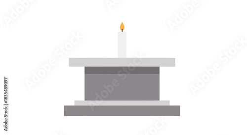 Minimalist candle atop tiered stand