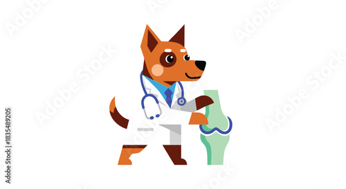 Dog vet with bone