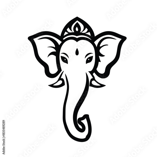 Ganesha Line Art Illustration, Hindu God