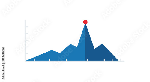 Blue graph with red peak