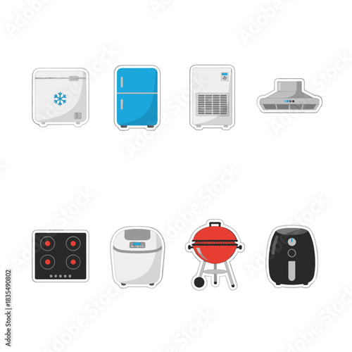 Kitchen and home appliance icons set