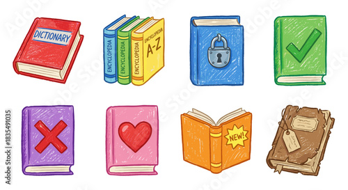 Cartoonish illustrated books collection