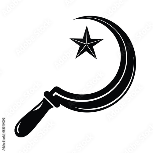 Black and White Sickle and Star Symbol
