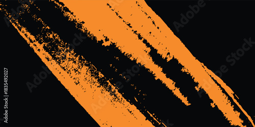 Black orange brush wrap pattern car sticker abstract banner sporty lines color combination black orange grunge brush modern pattern racing motorsport vector design.