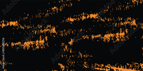 Black orange brush wrap pattern car sticker abstract banner sporty lines color combination black orange grunge brush modern pattern racing motorsport. illustration