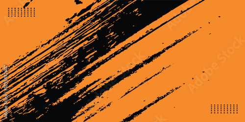 Black orange brush wrap pattern backgound.
